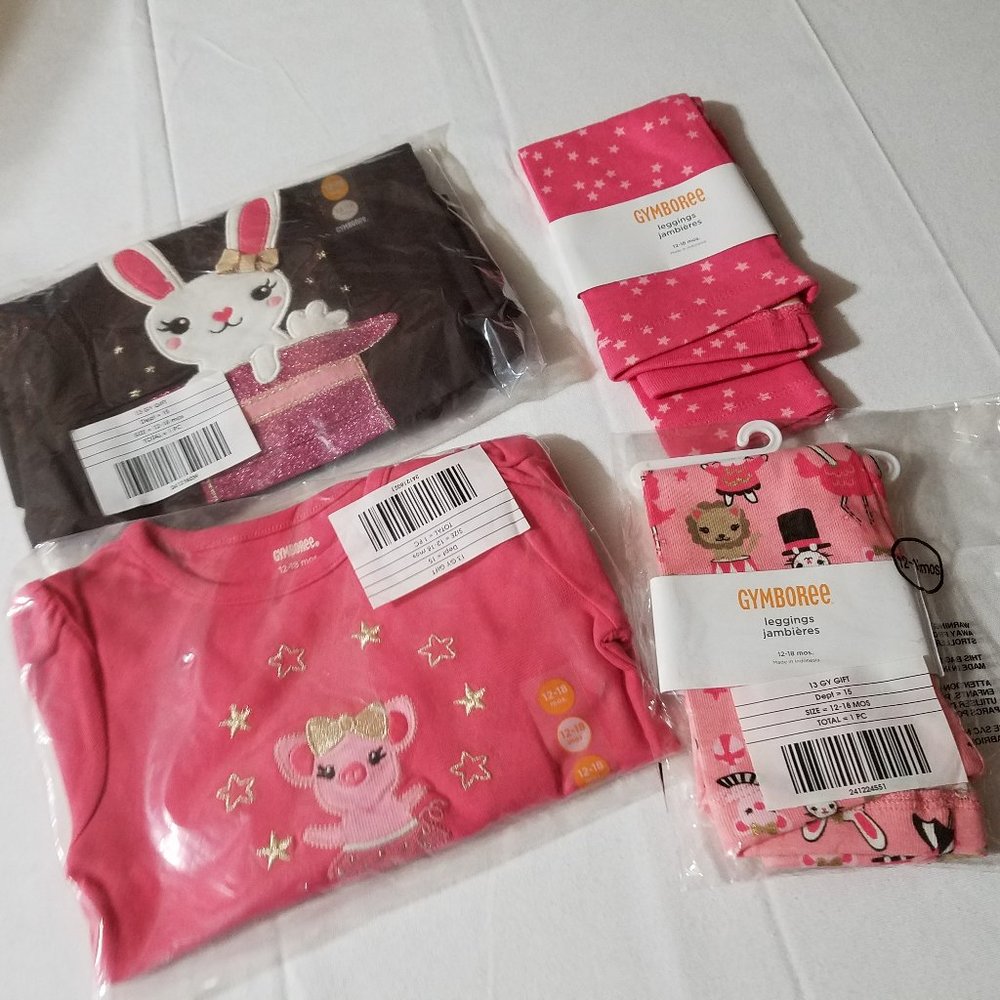 Gymboree Star of the Show NWT 12-18 month leggings, bodysuit, shirt & curlies - Picture 1 of 6